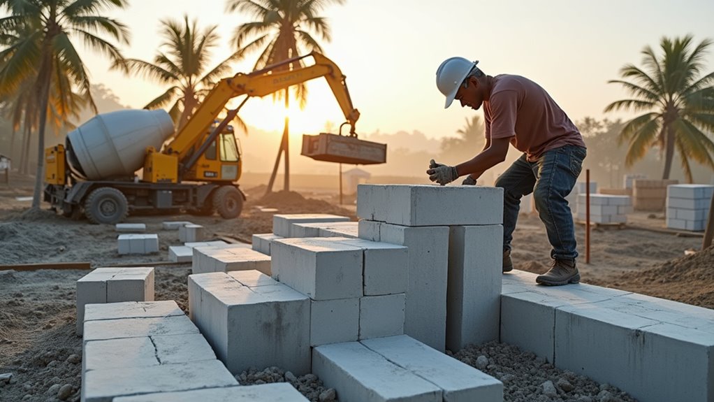 lắp đặt gạch AAC nhẹ